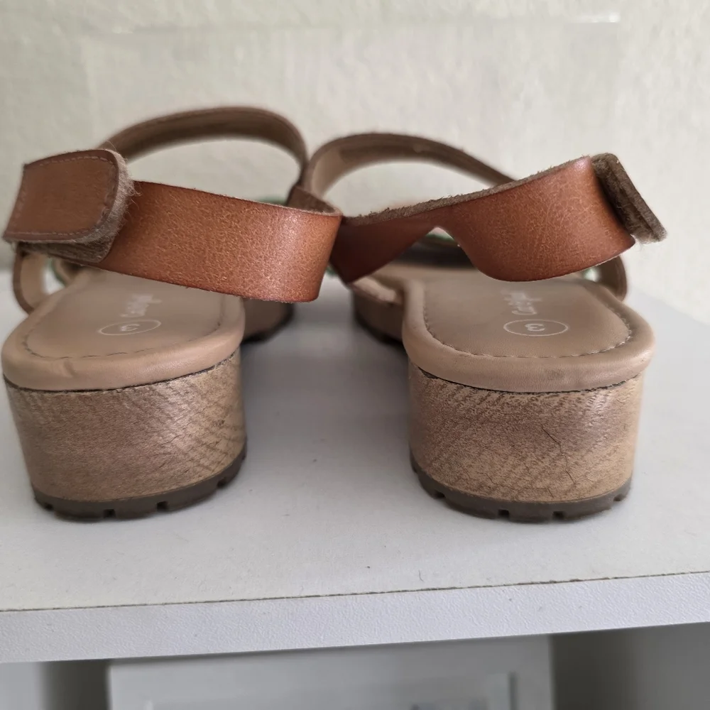 Girls Cat and Jack open toes Colorful Sandals Size 3